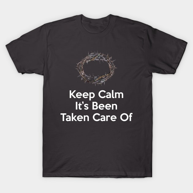 Keep Calm Jesus Crown of Thorns Christian Design T-Shirt by BeLightDesigns